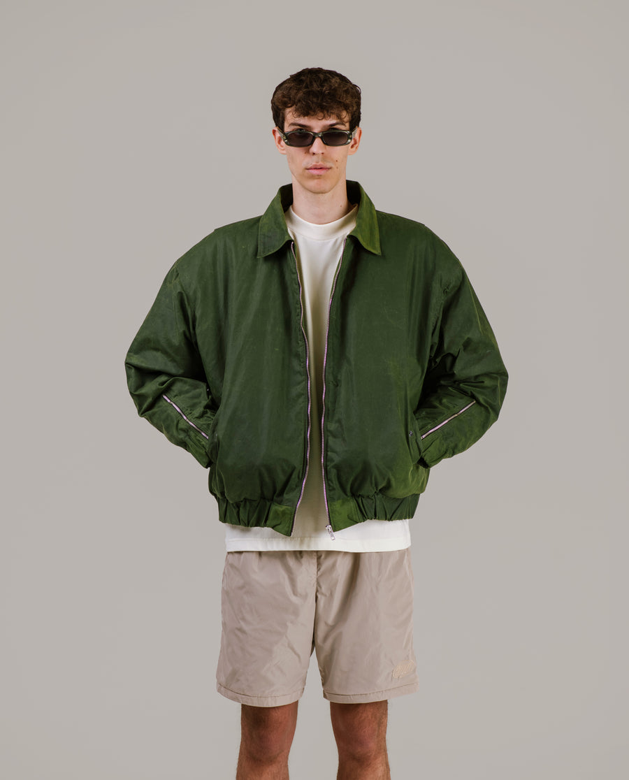 Waxed Cotton Bomber Jacket